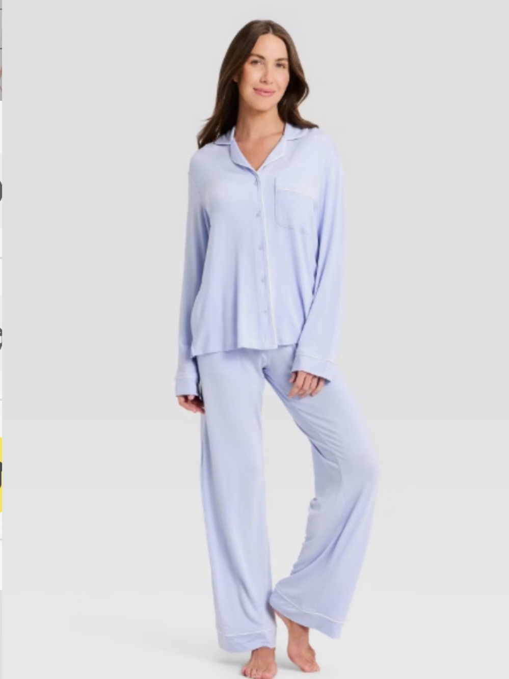 Auden Light Blue Long-Sleeve Button-Front Pajama Set